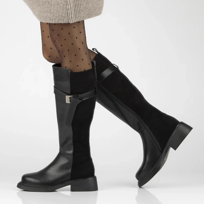 Leather boots DKZ6404/24 BK black