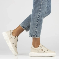 Skórzane sneakersy Filippo DP6727/25 BE beżowe