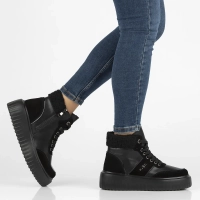 Leather ankle boots DBT6429/24 BK black