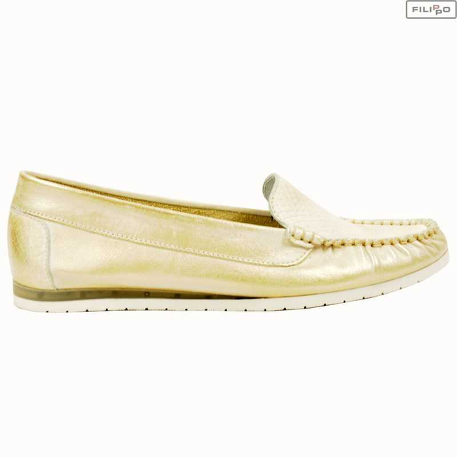 Mokasyny LEMAR 10006 przecierane złoto+gad 8022686