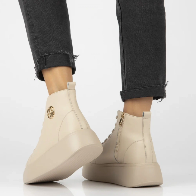 Leather ankle boots DBT6338/24 BE beige