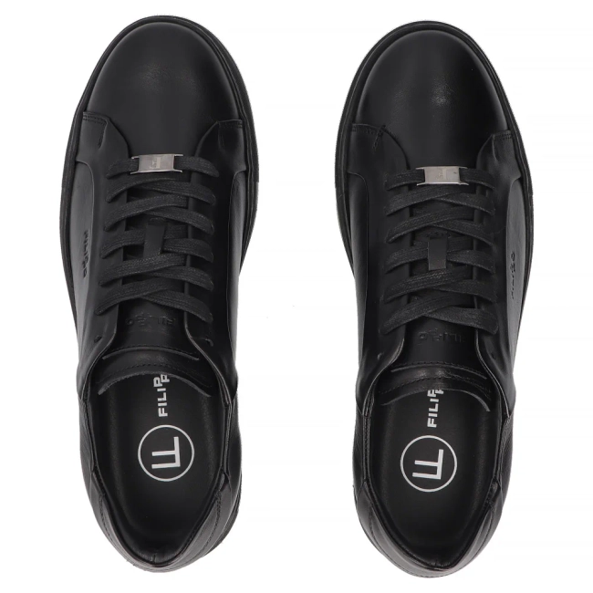 Skórzane sneakersy Filippo MP8274/26 BK czarne