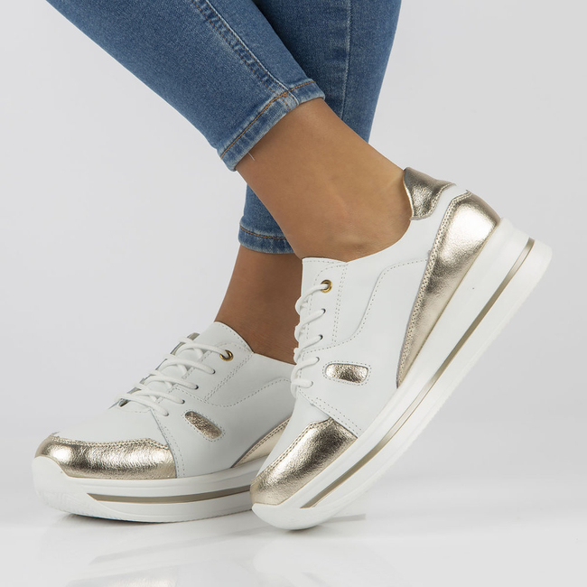 Leather sneakers Filippo DP3407/21 WH white