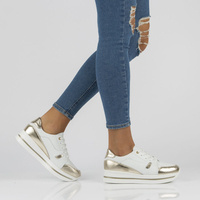 Skórzane sneakersy Filippo DP3407/21 WH białe