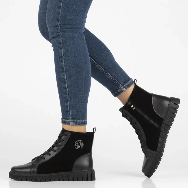 Leather ankle boots DBT6359/24 BK black