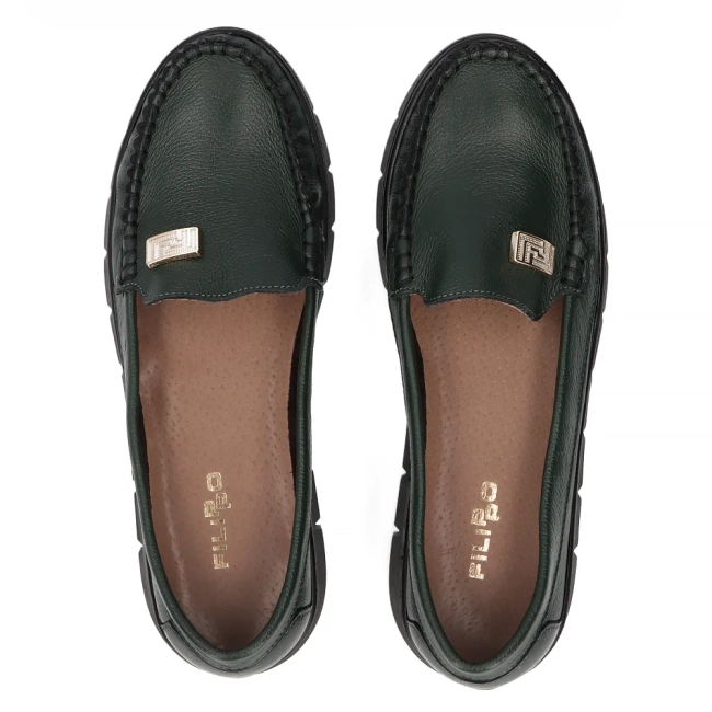 Leather loafers Filippo 10167 green