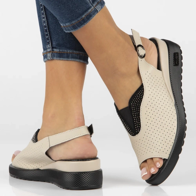 Leather sandals Filippo DS6145/25 BE beige