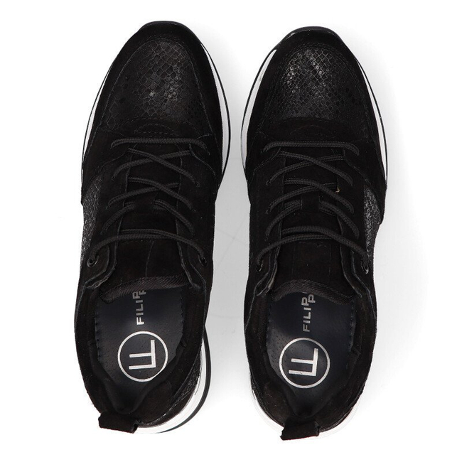 Skórzane sneakersy Filippo DP1505/21 BK czarne