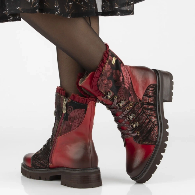 Leather ankle boots Laura Vita kouleo16 red