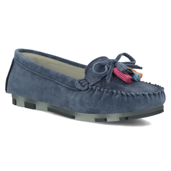 Skórzane mokasyny Filippo DP6136/24 NV granatowe