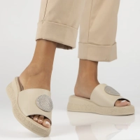 Leather flip-flops Filippo DK6987/25 BE beige