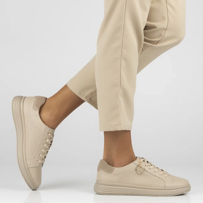 Leather sneakers Filippo DP6860/25 BE beige