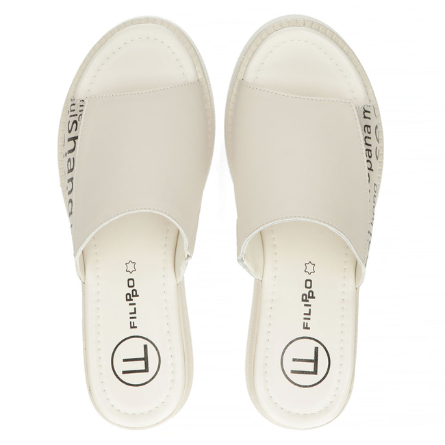 Leather flip-flops Filippo DK4402/23 BE beige