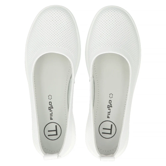 Leather shoes Filippo DP6023/24 WH white
