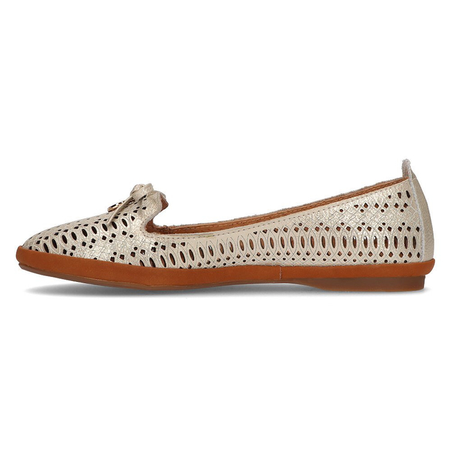 Leather openwork lords Filippo DP2034/21 GO gold