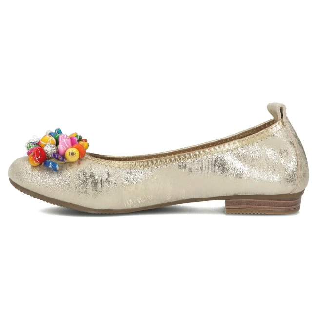 Skórzane baleriny Filippo DP6159/25 GO złote