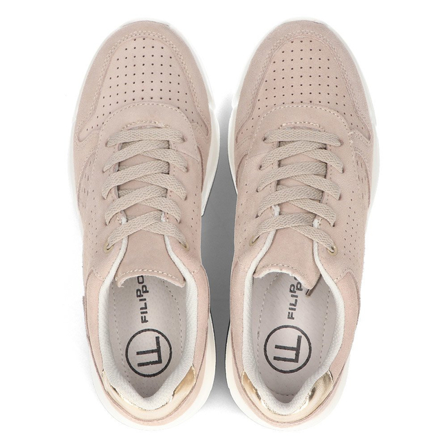 Skórzane Sneakersy Filippo DP2156/21 BE beżowe