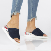 Skórzane klapki damskie Filippo DK3615/22 NV granatowe