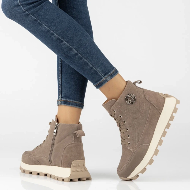 Leather platform ankle boots Filippo DBT7160/26 TP taupe