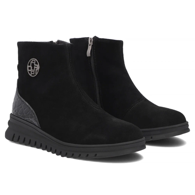 Skórzane botki Filippo DBT8074/26 BK czarne