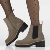 Skórzane botki na platformie Filippo DBT4805/24 TP BK beżowe