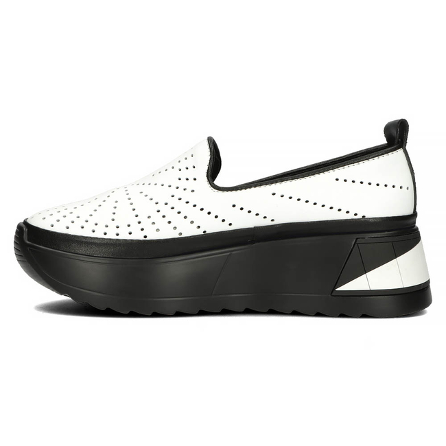 Skórzane półbuty na platformie Filippo DP4302/22 WH białe