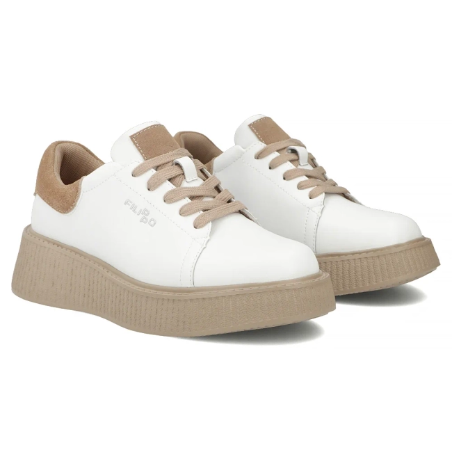 Skórzane sneakersy Filippo DP7982/26 WH białe