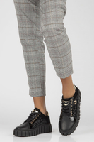 Skórzane półbuty na platformie Filippo 168 czarne