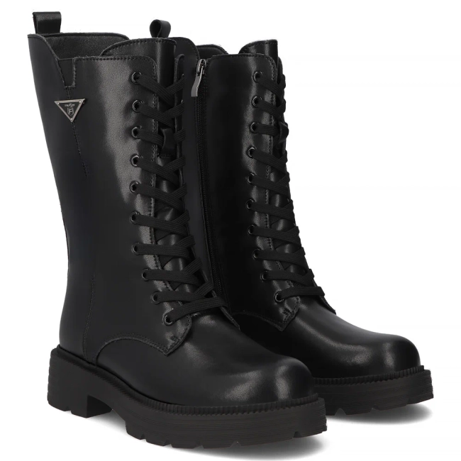 Skórzane botki typu workery Filippo DBT6302/25 BK czarne