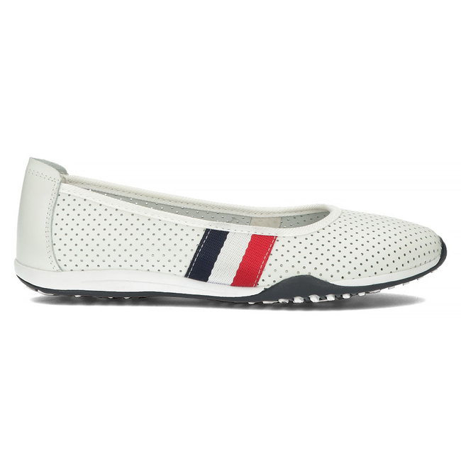 Skórzane baleriny Filippo DP2063/23 WH białe