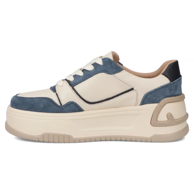 Leather sneakers Filippo DP7116/25 BL BE blue and beige