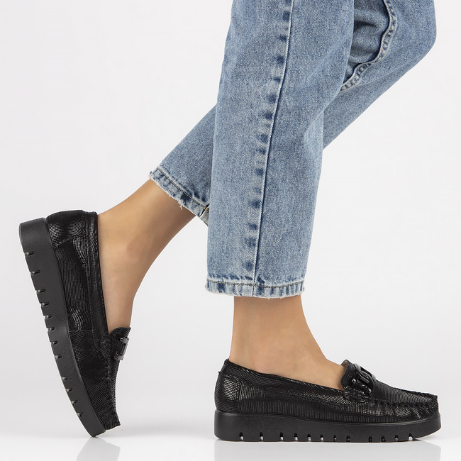 Skórzane mokasyny Filippo DP3334/23 BK PT czarne