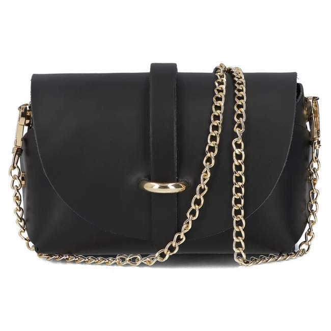 Black leather handbag Toscanio A32