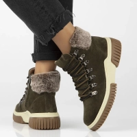 Leather ankle boots DBT6489/24 KH khaki