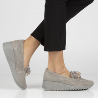 Leather shoes Filippo DP4563/23 GR grey