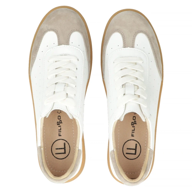 Leather shoes Filippo DP6128/24 WH BE white