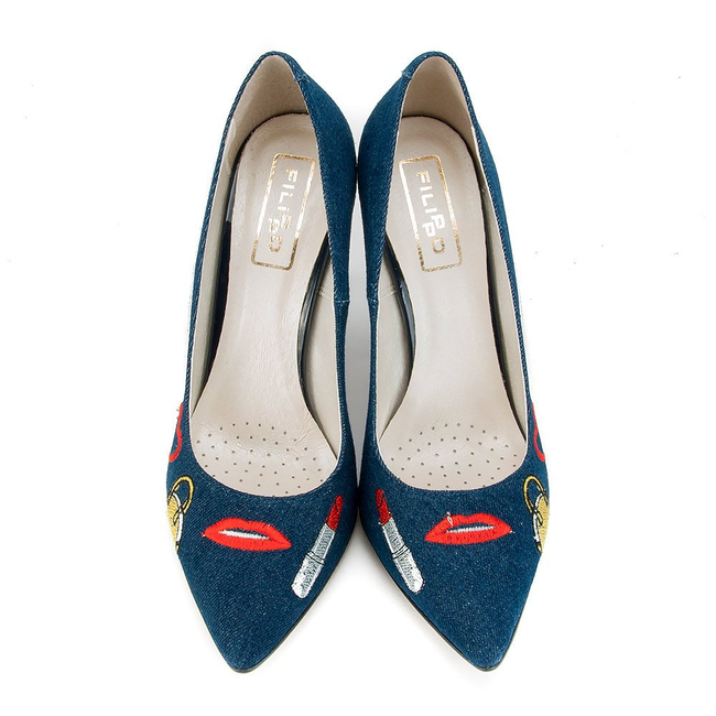 Pumps FILIPPO 2160 Jeans Embroidery