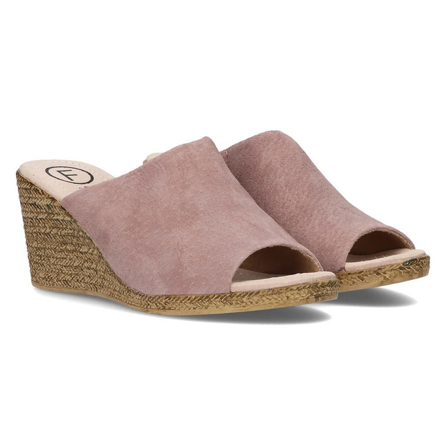 Skórzane klapki Filippo DK2143/21 SD wrzosowy-beż