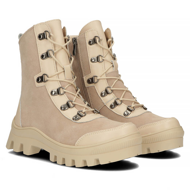 Skórzane Workery Filippo DBT3948/22 BE beżowe