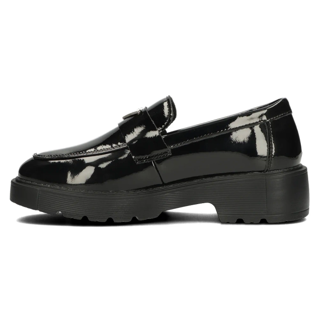 Skórzane półbuty na platformie Filippo DP4710/23 BK czarne