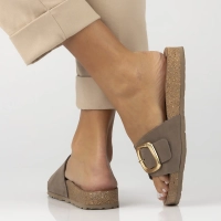 Skórzane klapki Yokono JERBA-114 NOBUCK TABACO brązowe