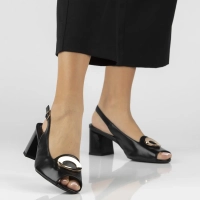 Leather sandals Filippo DS7820/26 BK black