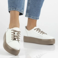 Leather sneakers Filippo DP6116/26 WH BE white-beige