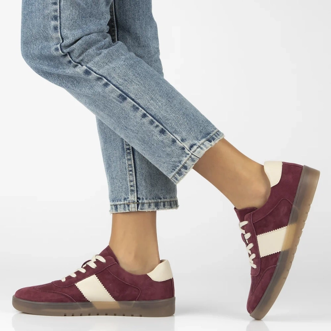 Skórzane sneakersy Filippo DP6770/25 BG bordowe