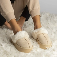 Fur slippers Filippo DK6679/24 BE beige