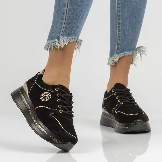 Leather Sneakers Filippo DP3588/22 BK black