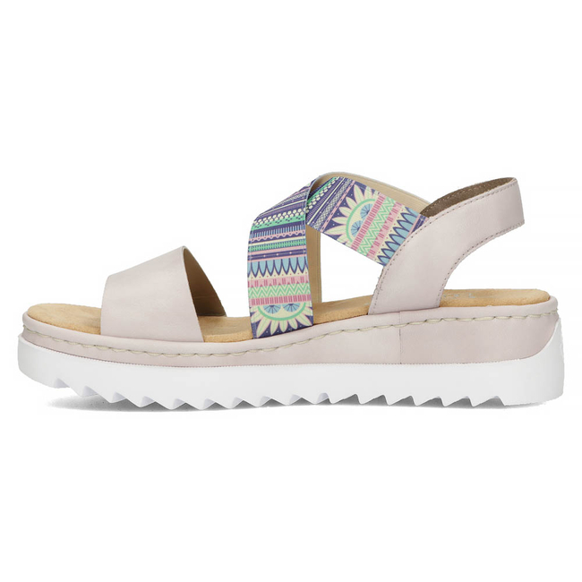 Sandały na koturnie Rieker V44G8-30 kolorowe