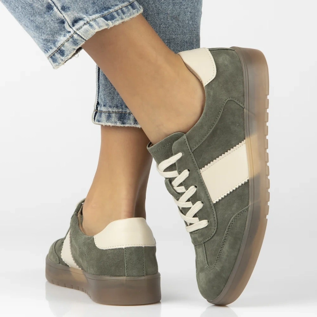 Skórzane sneakersy Filippo DP6770/25 KH zielone