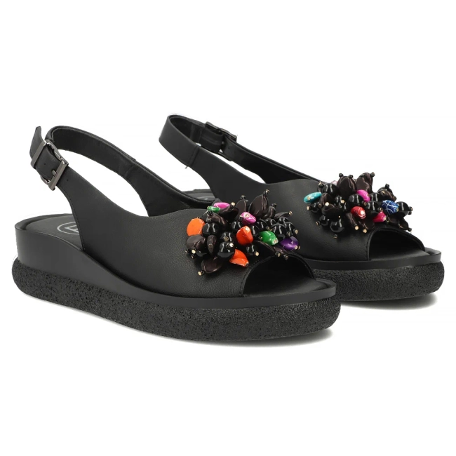 Leather sandals Filippo DS6983/26 BK black