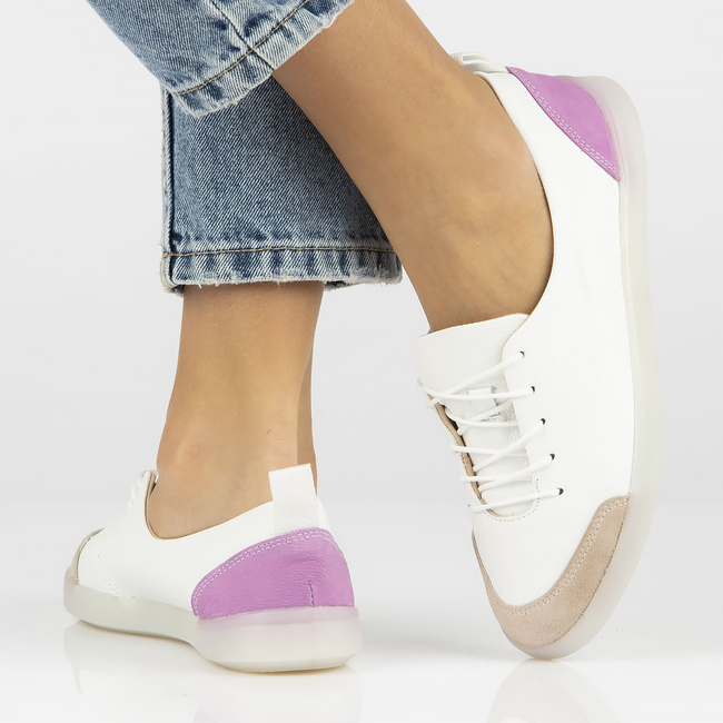 Skórzane półbuty Filippo N586 białe